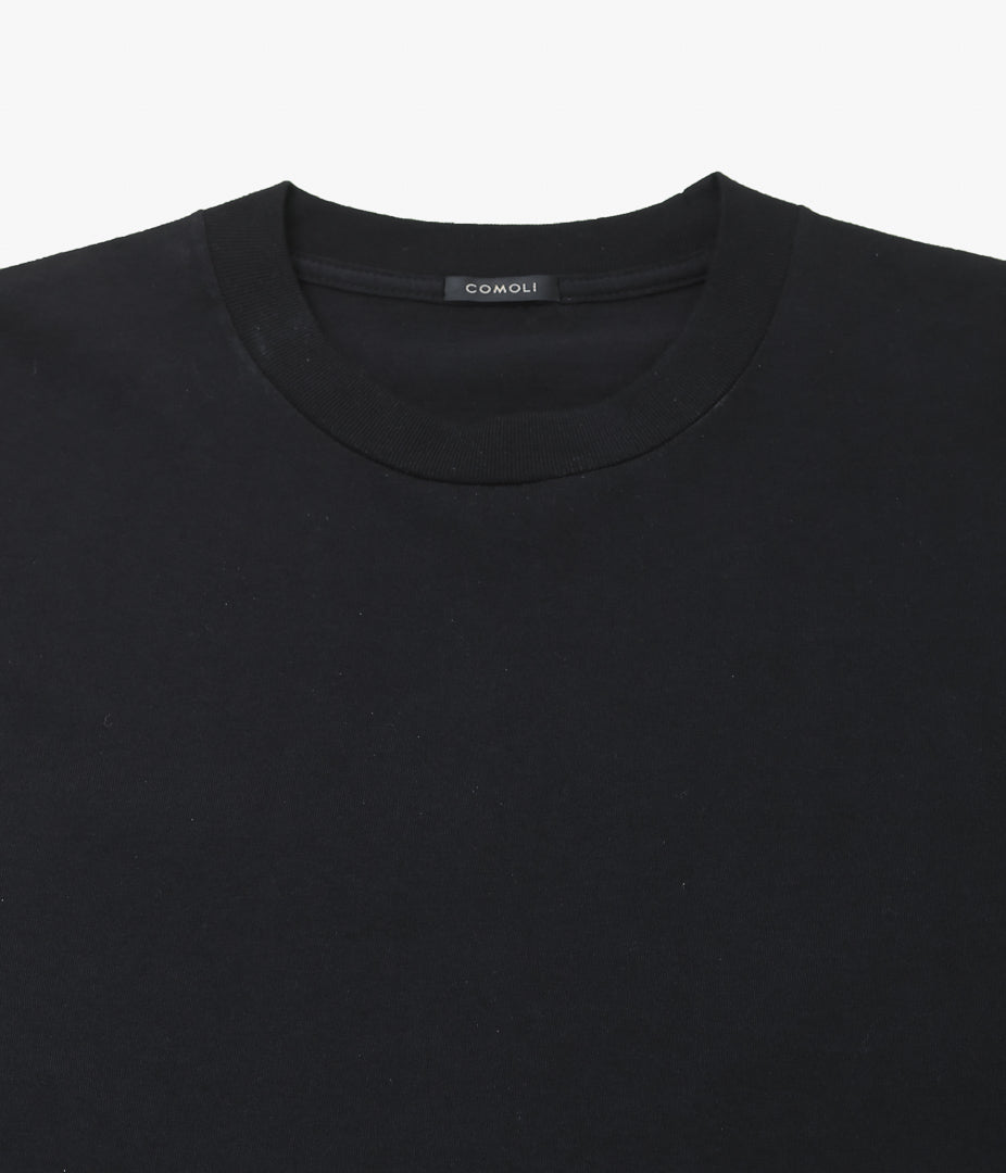 COMOLI ''Cotton jersey long sleeve T-shirt'' (BLACK)