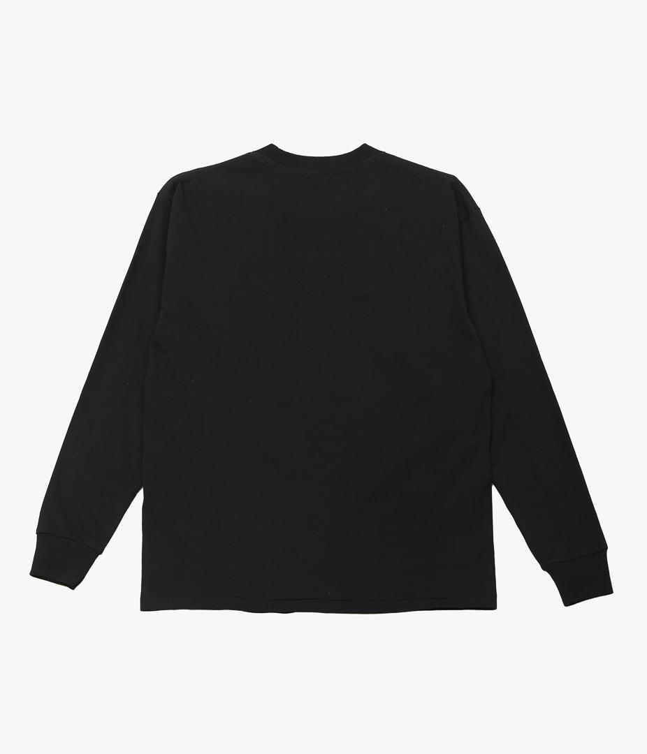COMOLI ''Cotton jersey long sleeve T-shirt'' (BLACK)