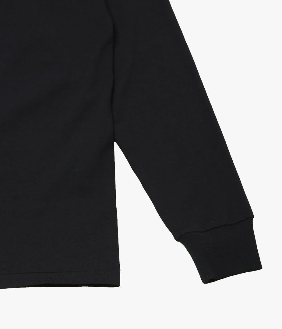 COMOLI ''Cotton jersey long sleeve T-shirt'' (BLACK)
