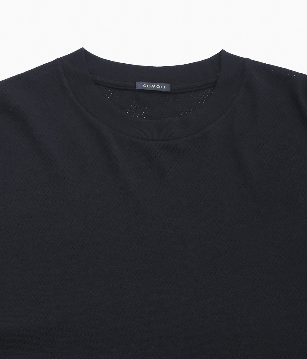 COMOLI ''コットンメッシュ 半袖Tシャツ'' (BLACK)