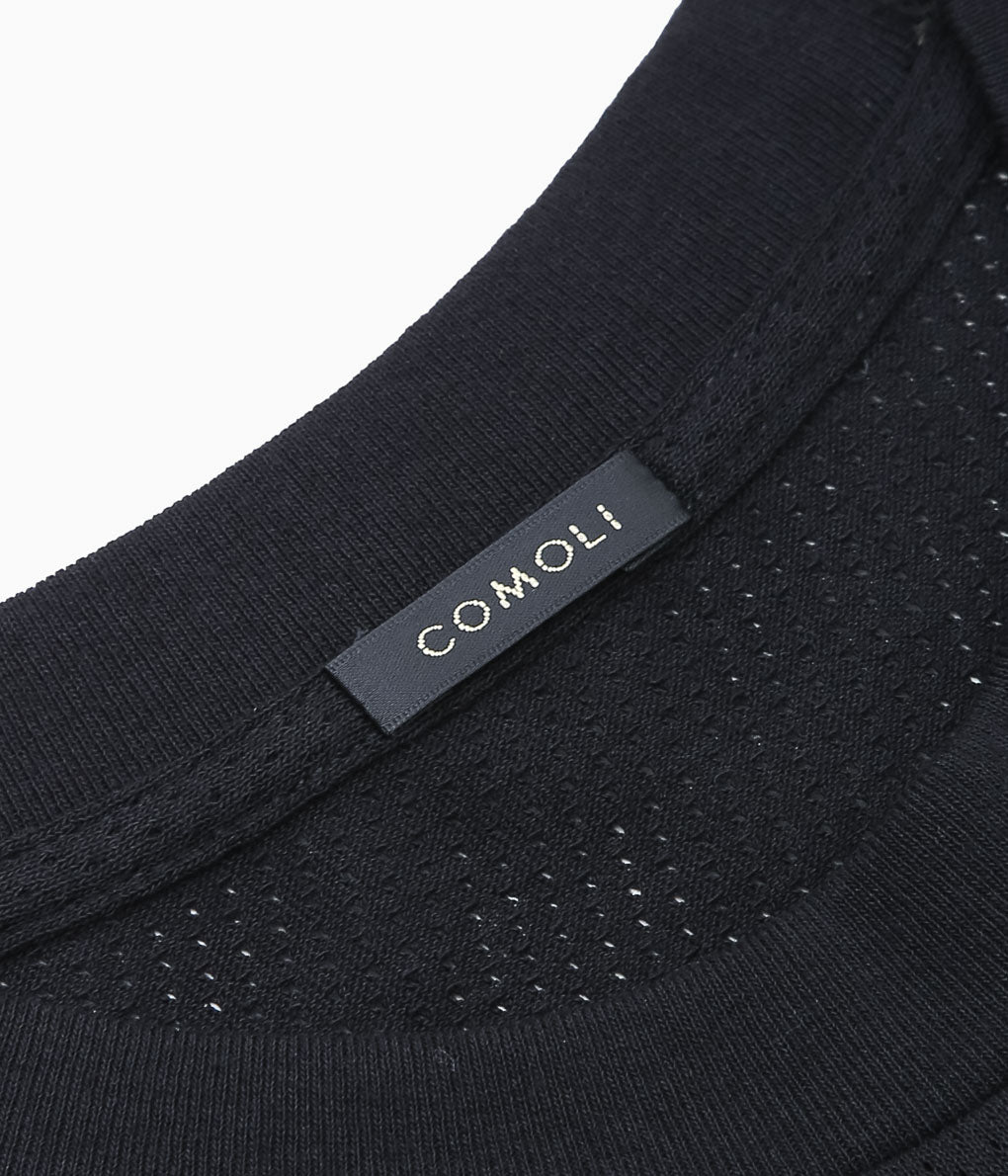 COMOLI ''コットンメッシュ 半袖Tシャツ'' (BLACK)