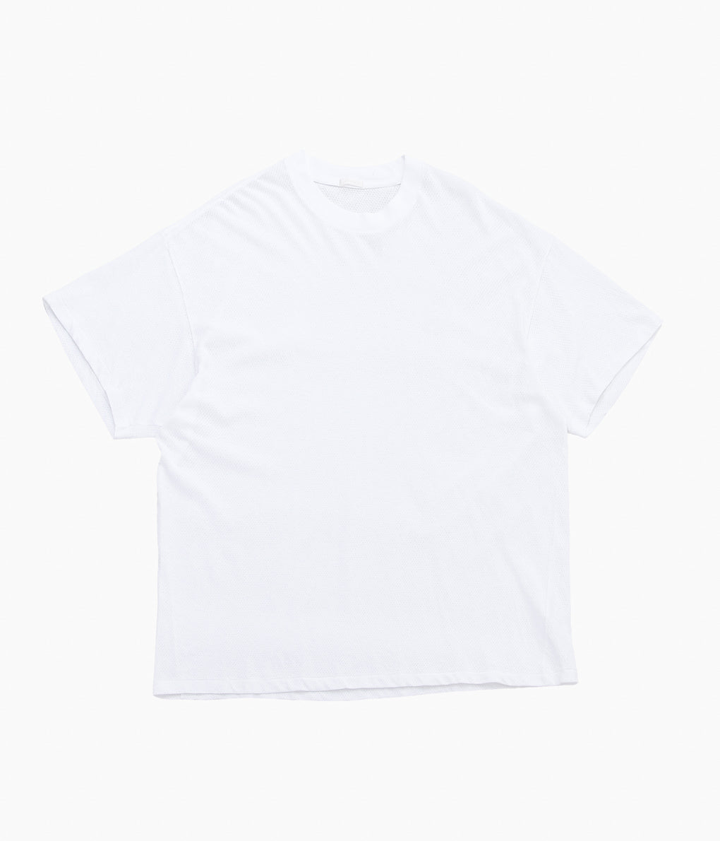 COMOLI ''코튼 메쉬 반팔 티셔츠 ''(WHITE)