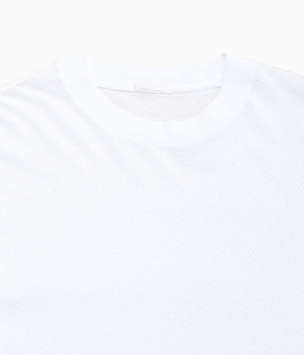 COMOLI ''코튼 메쉬 반팔 티셔츠 ''(WHITE)