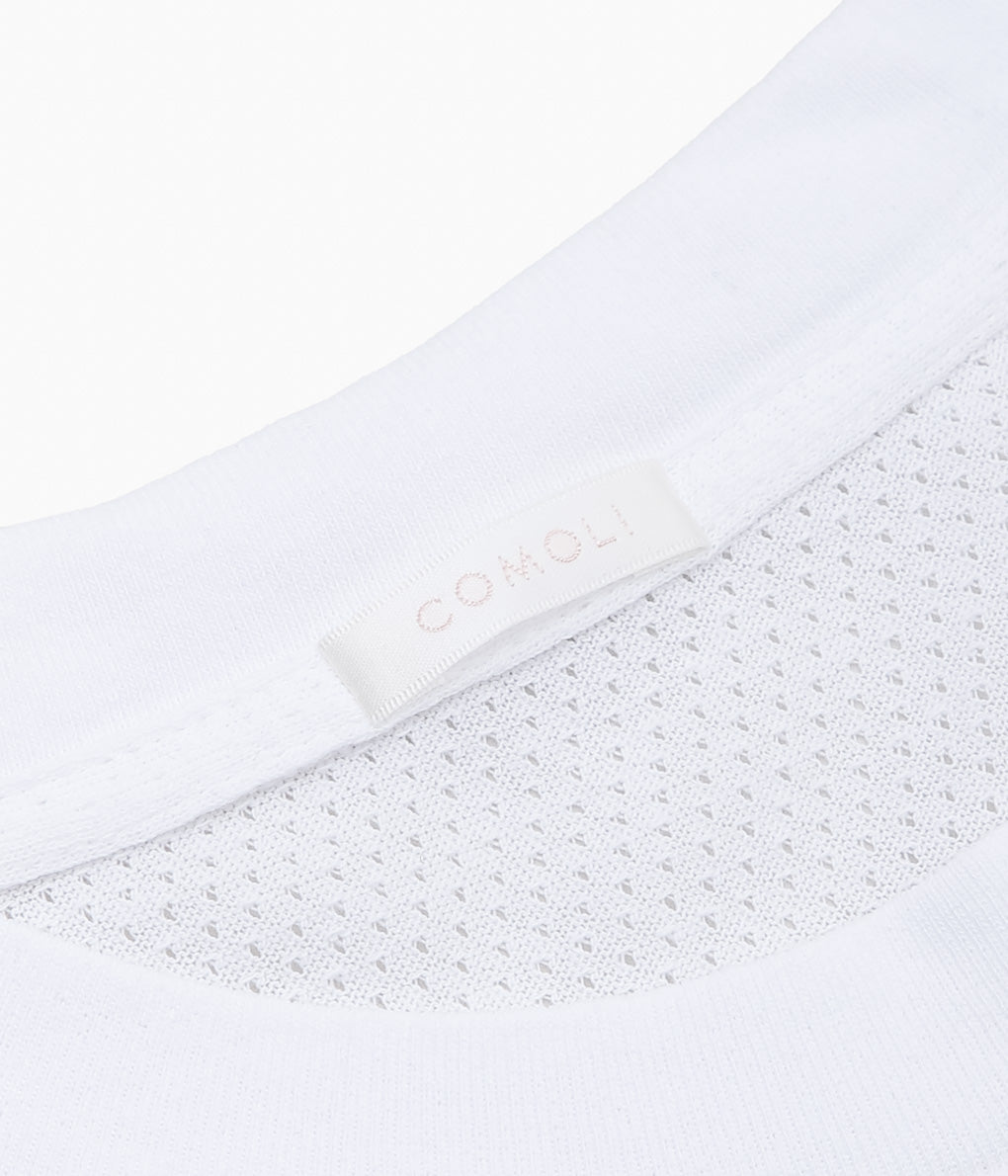 COMOLI ''코튼 메쉬 반팔 티셔츠 ''(WHITE)