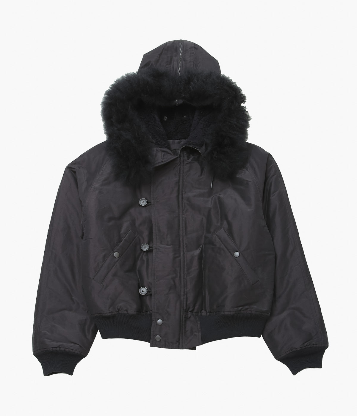 COMOLI ''コットンシルク ミリタリーフーデッドジャケット '' (BROWN