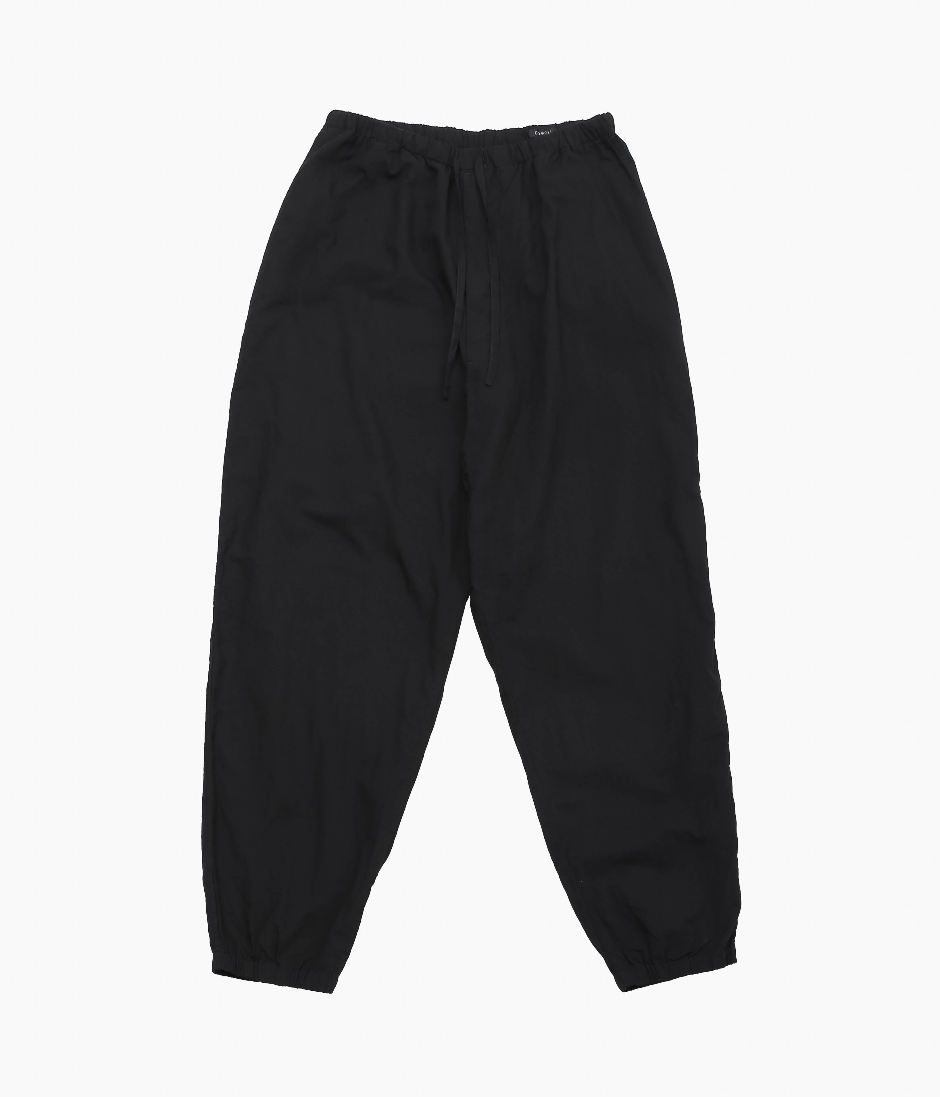 COMOLI ''KHADIコットン ドローストリングパンツ'' (BLACK