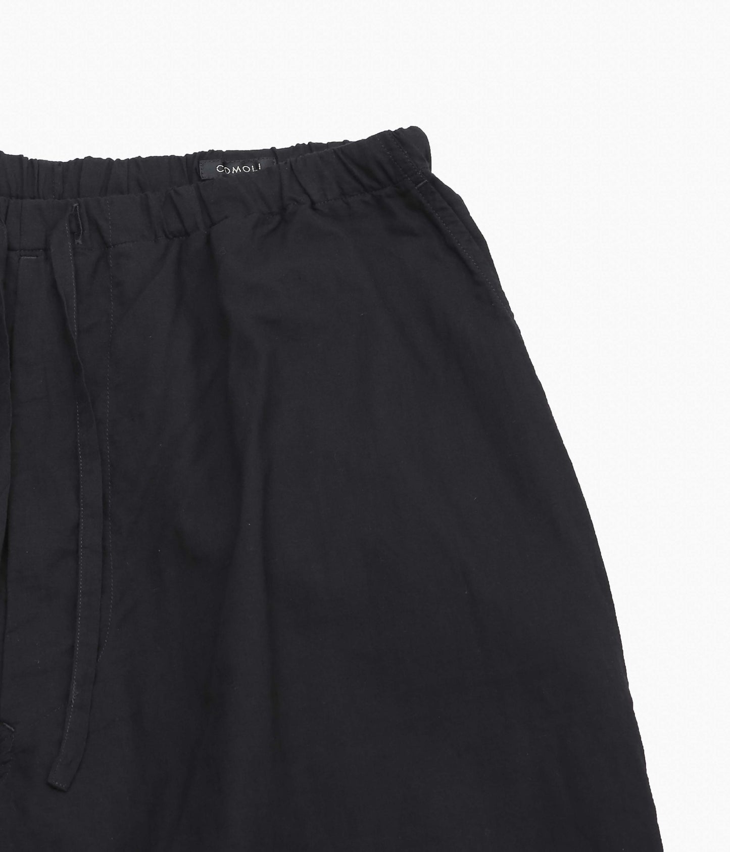 COMOLI ''KHADI COTTON DRAWSTRING PANTS'' (BLACK)