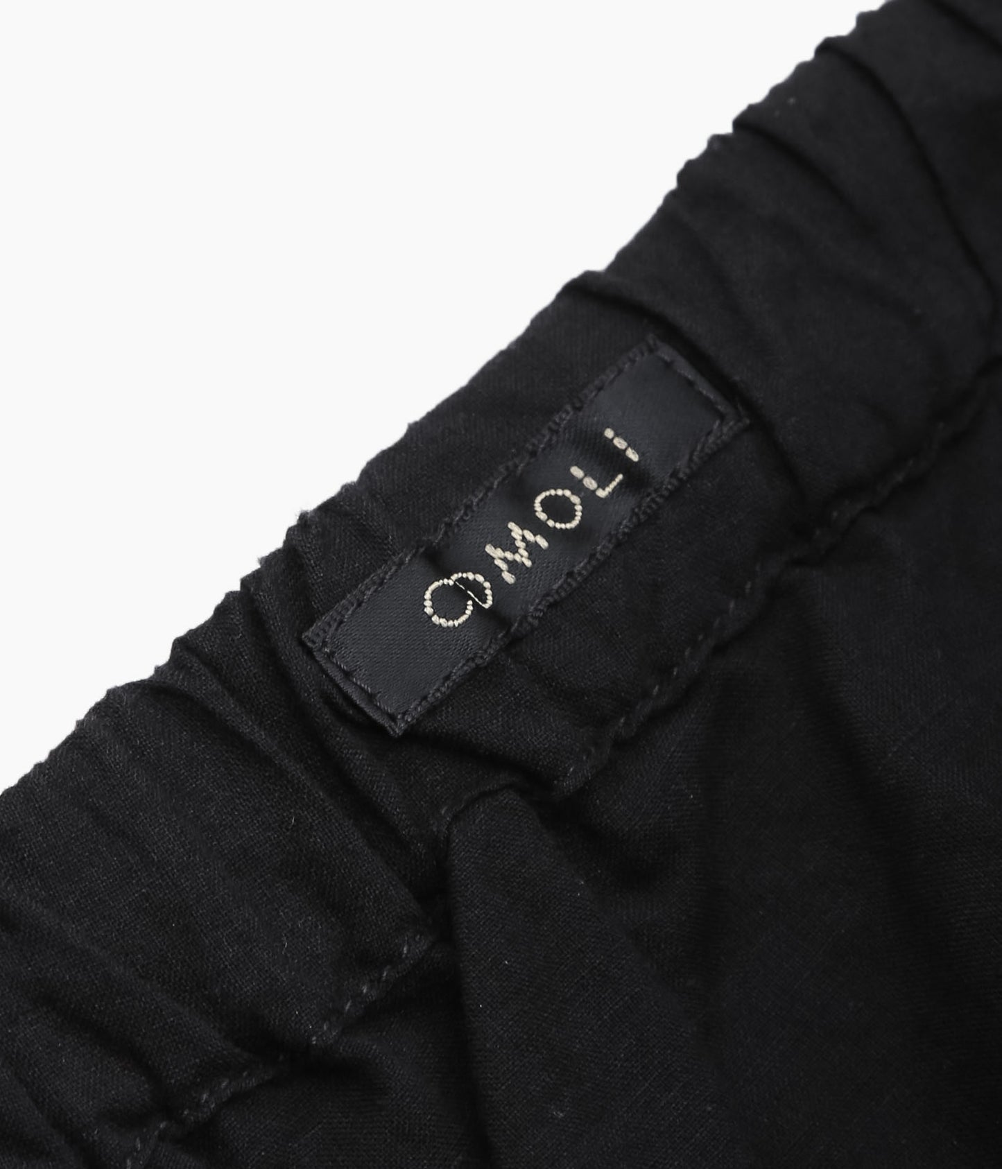 COMOLI ''KHADI COTTON DRAWSTRING PANTS'' (BLACK)