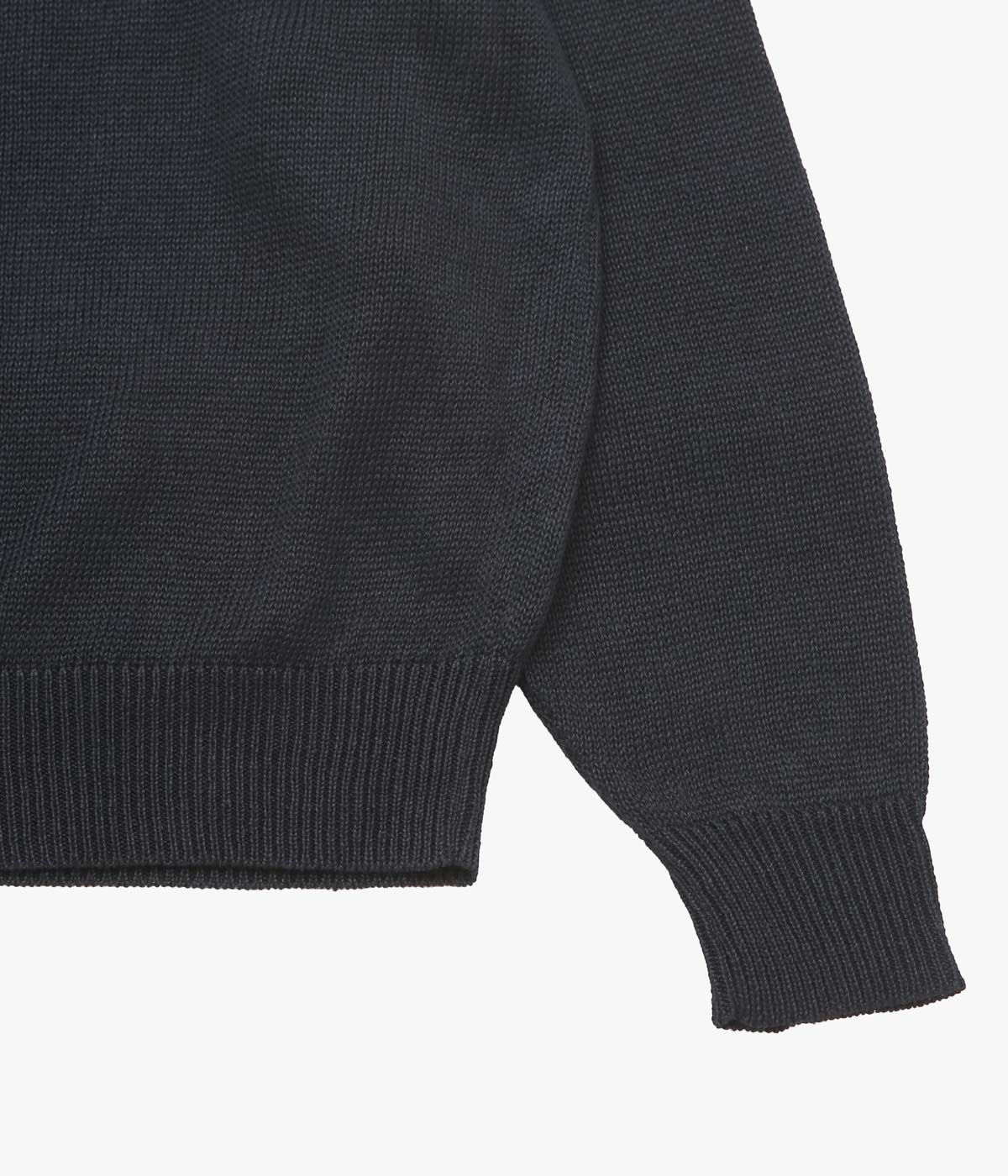 COMOLI ''リネン クルーネックニット'' (BLACK)