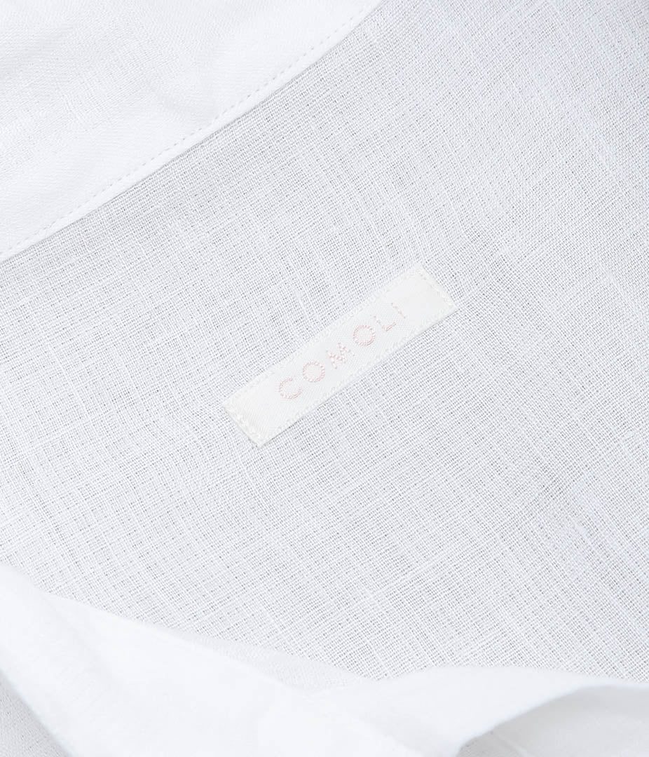 COMOLI ''리넨 W 크로스 풀오버 셔츠 ''(WHITE)
