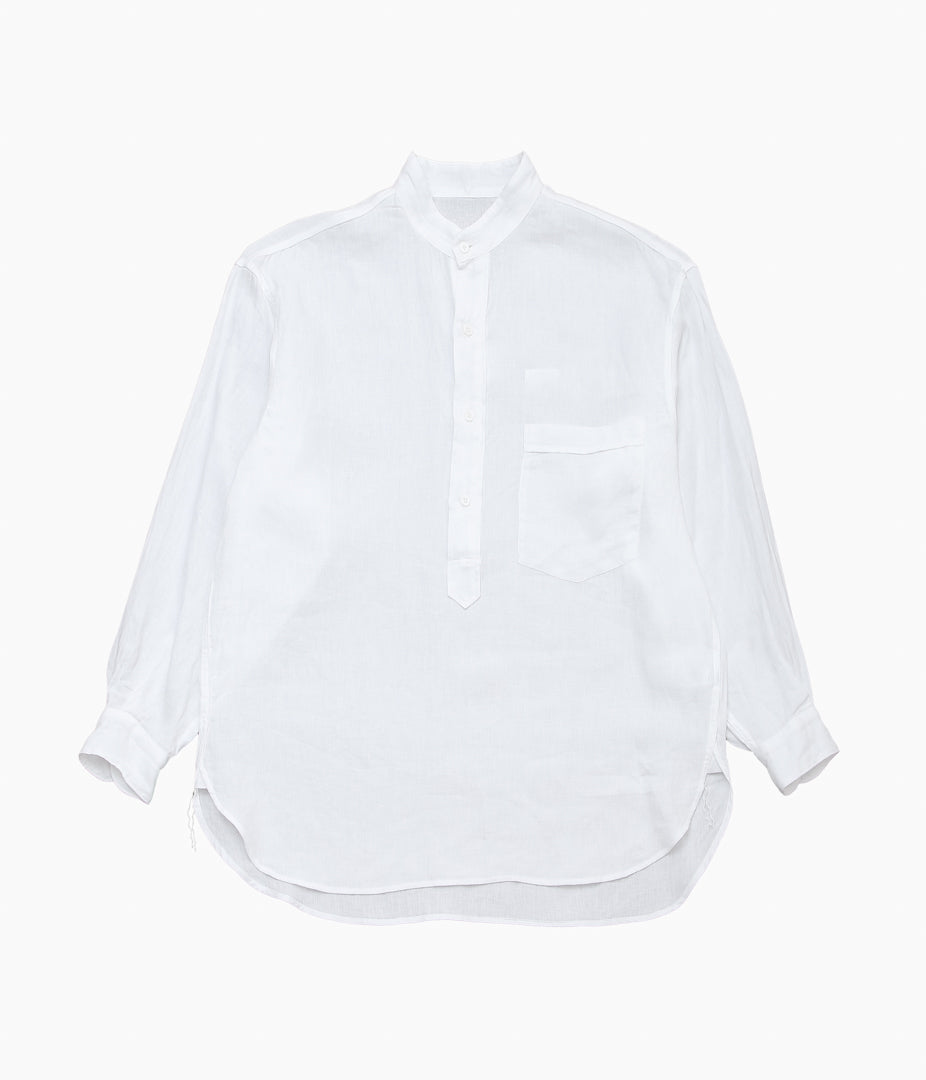 COMOLI ''리넨 W 크로스 풀오버 셔츠 ''(WHITE)
