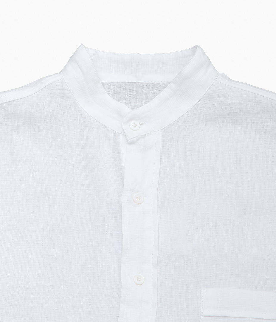 COMOLI ''리넨 W 크로스 풀오버 셔츠 ''(WHITE)