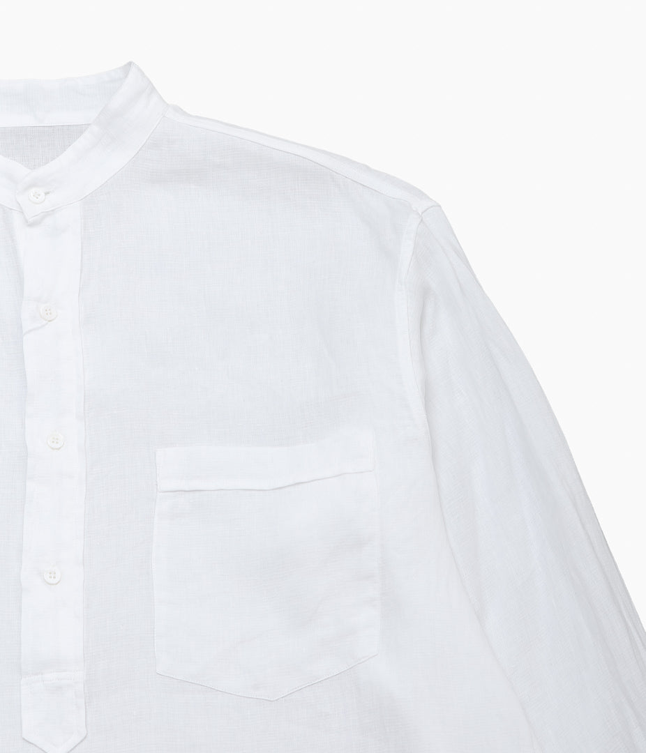 COMOLI ''리넨 W 크로스 풀오버 셔츠 ''(WHITE)