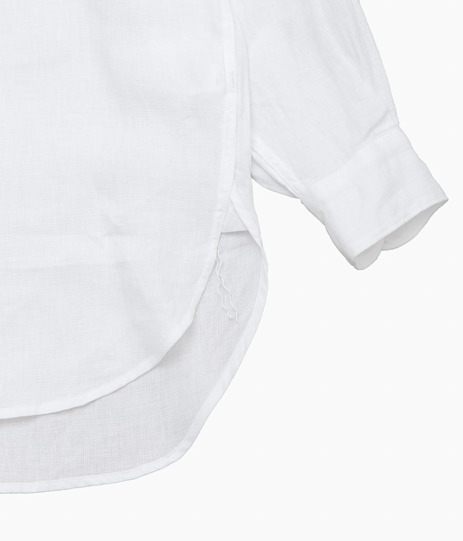 COMOLI ''리넨 W 크로스 풀오버 셔츠 ''(WHITE)