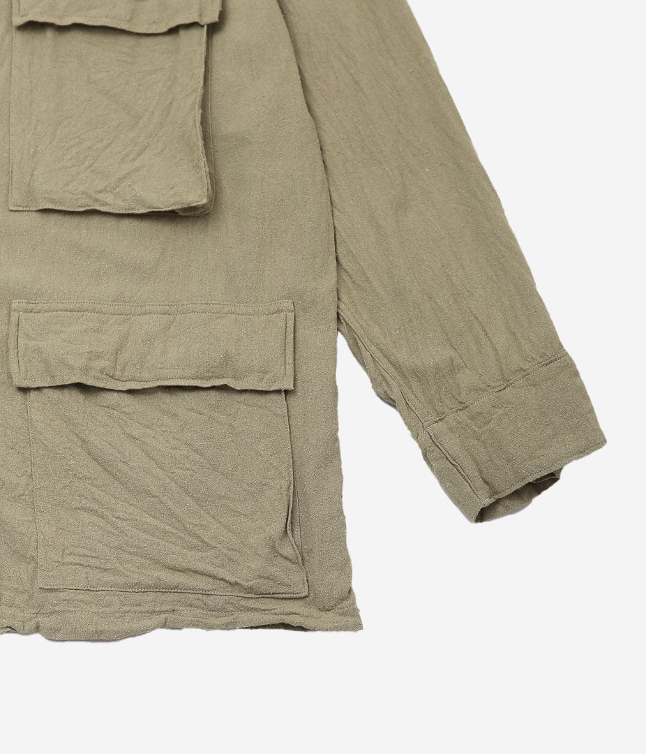 COMOLI ''Raw Silk BDU Jacket'' (KHAKI)