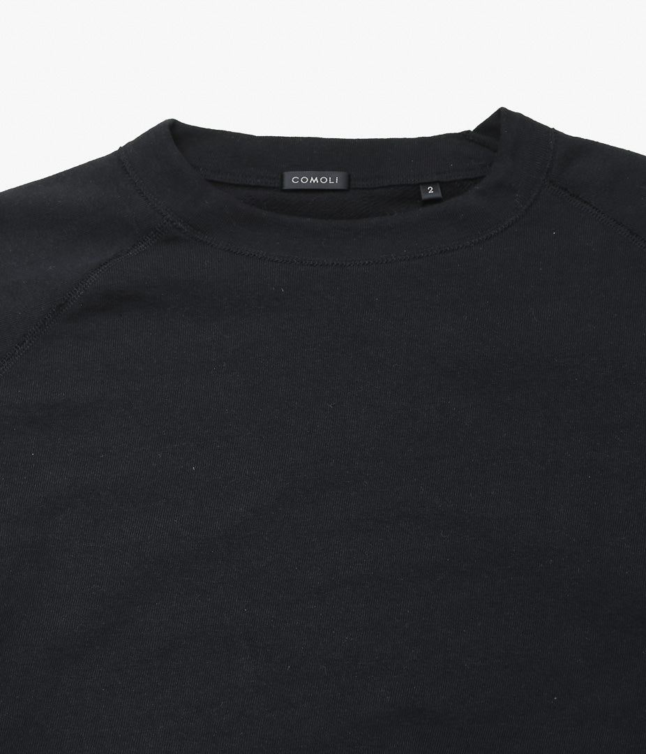 COMOLI ''LW Cotton Fleece Crew Neck'' (BLACK)