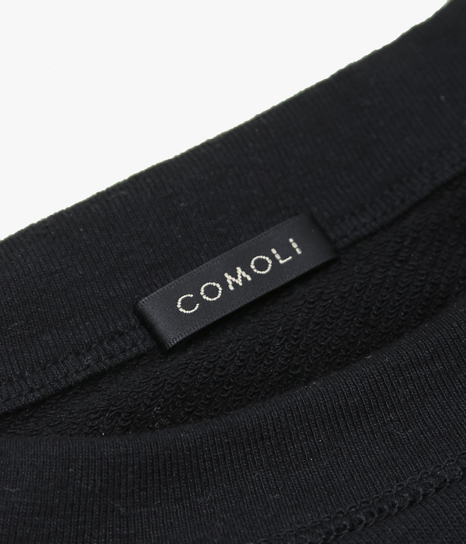 COMOLI ''LW Cotton Fleece Crew Neck'' (BLACK)