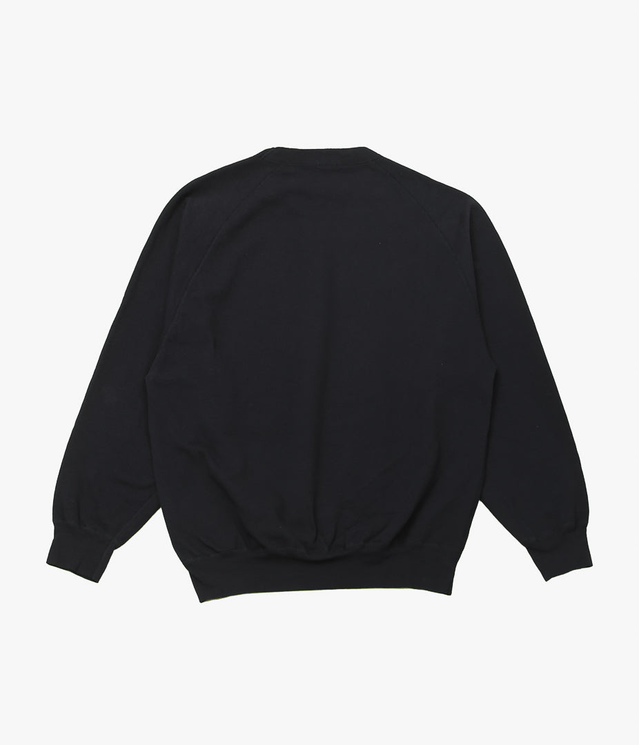 COMOLI ''LW Cotton Fleece Crew Neck'' (BLACK)
