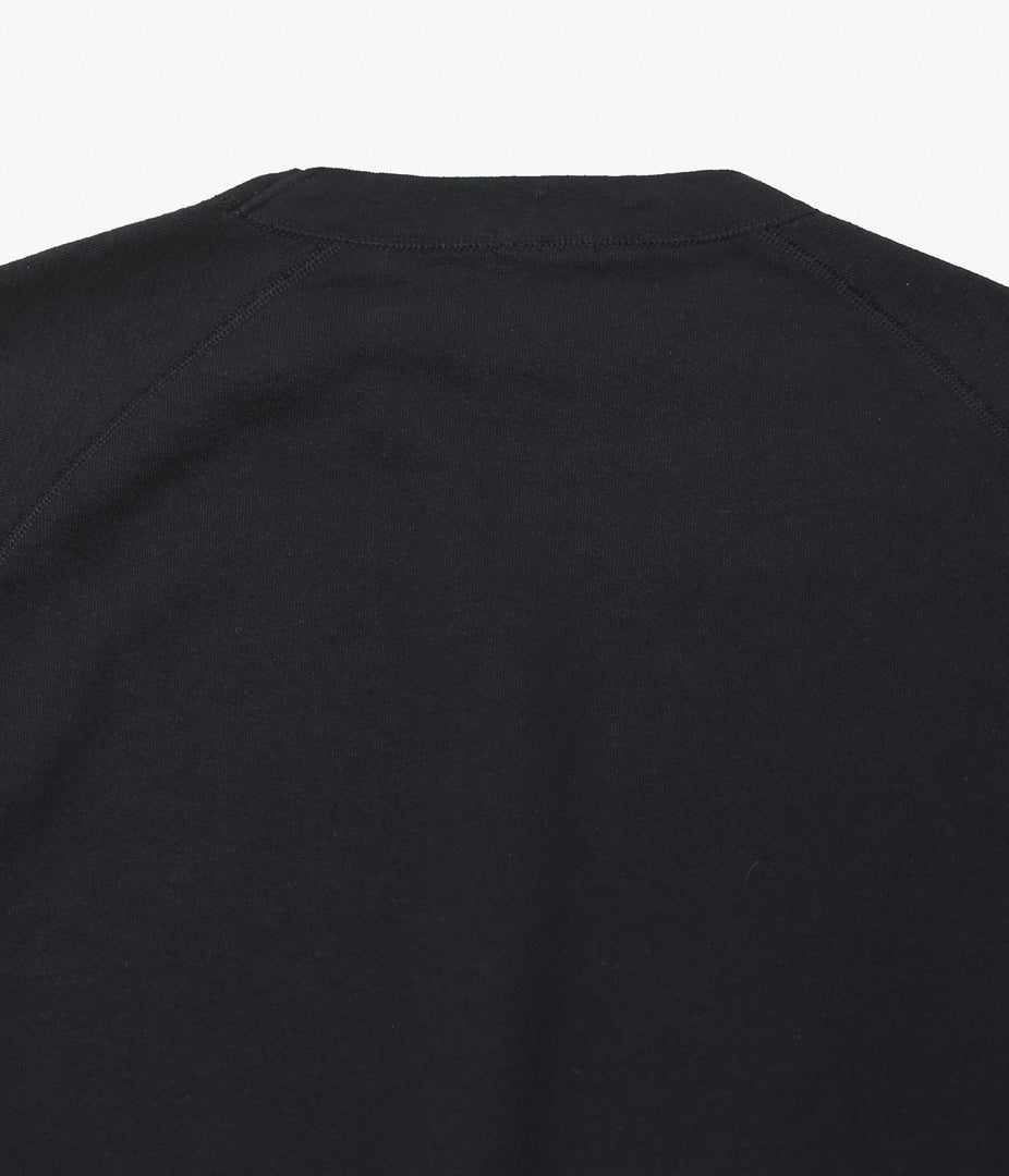 COMOLI ''LW Cotton Fleece Crew Neck'' (BLACK)