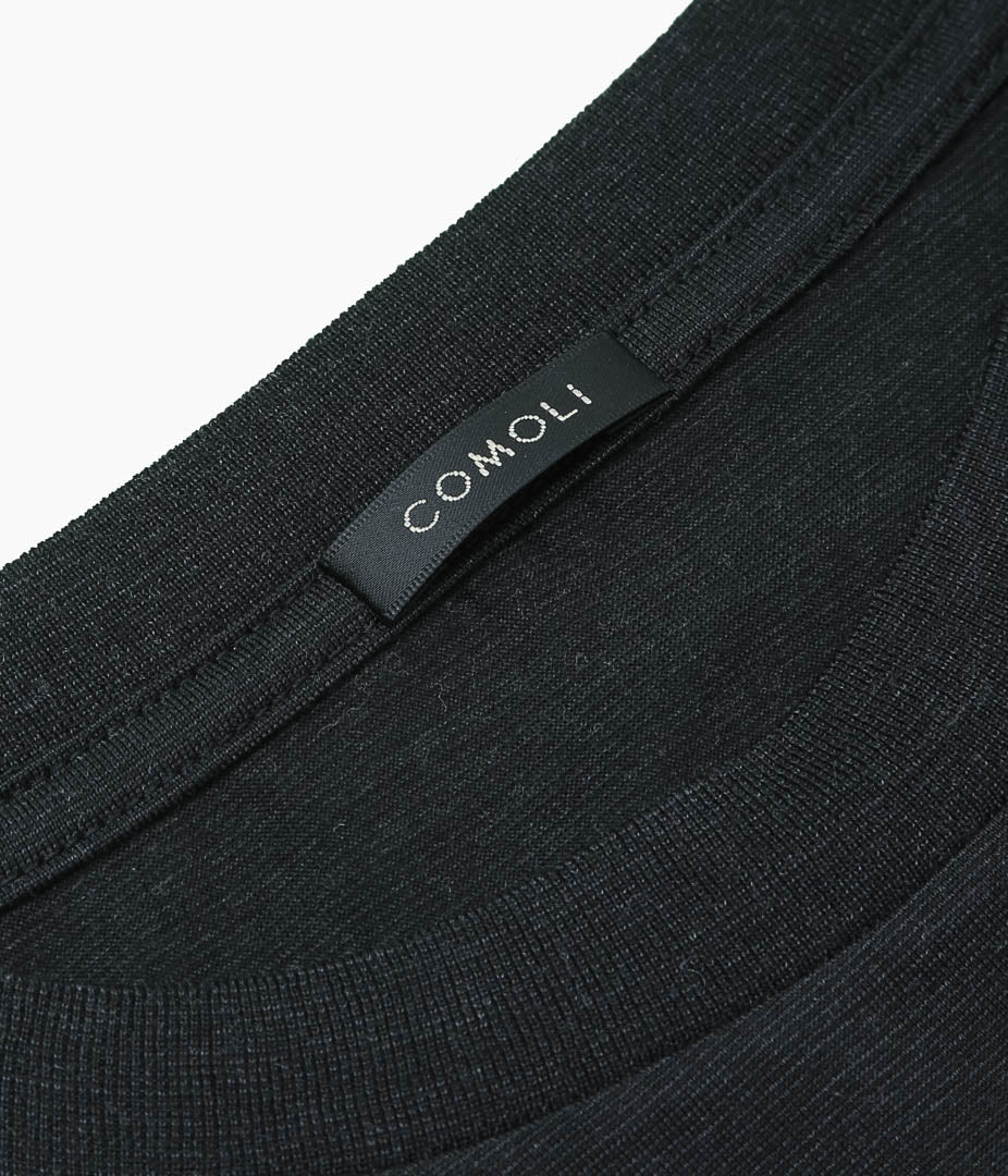COMOLI ''서머 울 긴팔 티셔츠 ''(CHARCOAL)