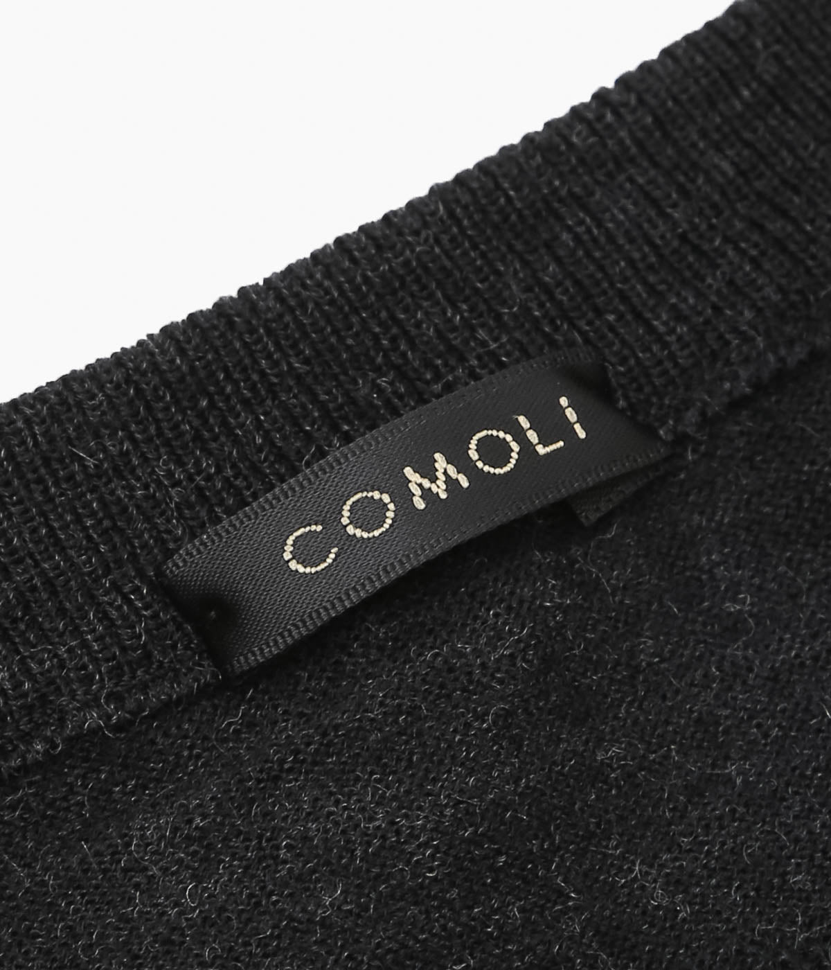 COMOLI Wool Crew Neck Knit (Charcoal)