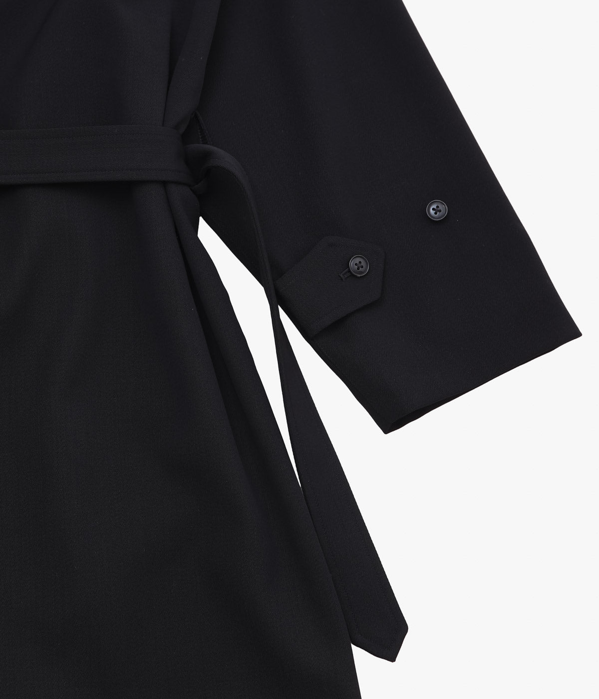 COMOLI Wool Gaba Trench Coat (Black)