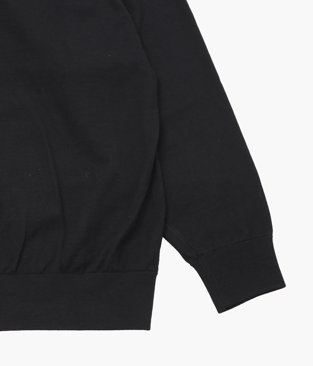 COMOLI "Wool Knit Zip Hoodie" (BLACK)