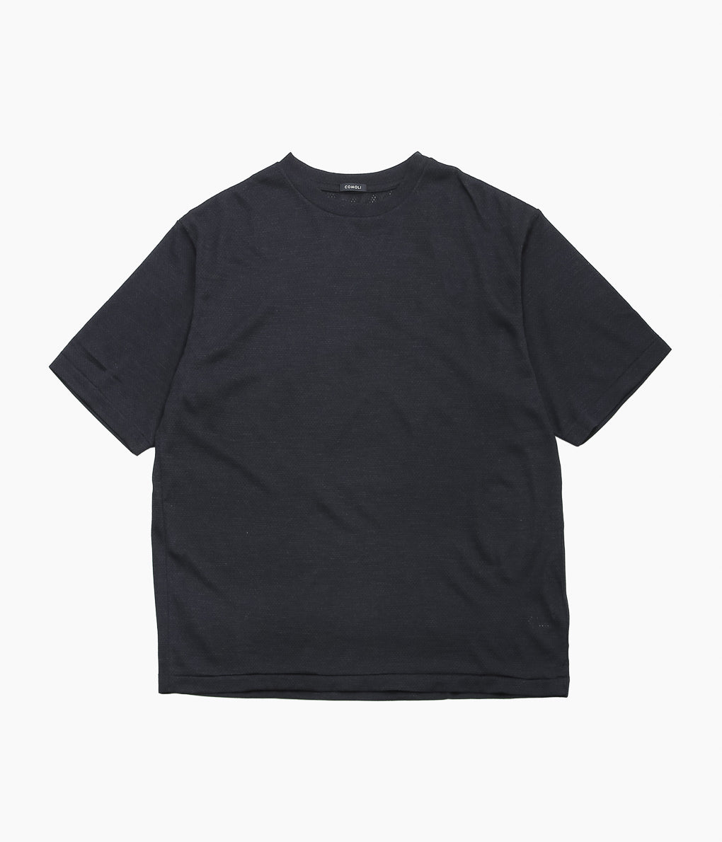 COMOLI ''ウールメッシュ 半袖Tシャツ'' (CHARCOAL)