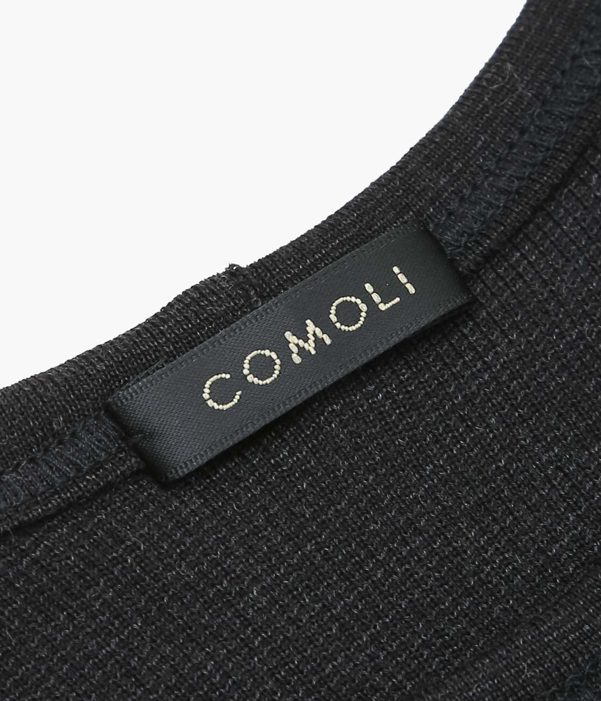 COMOLI Wool Rib Tank Top (Charcoal)