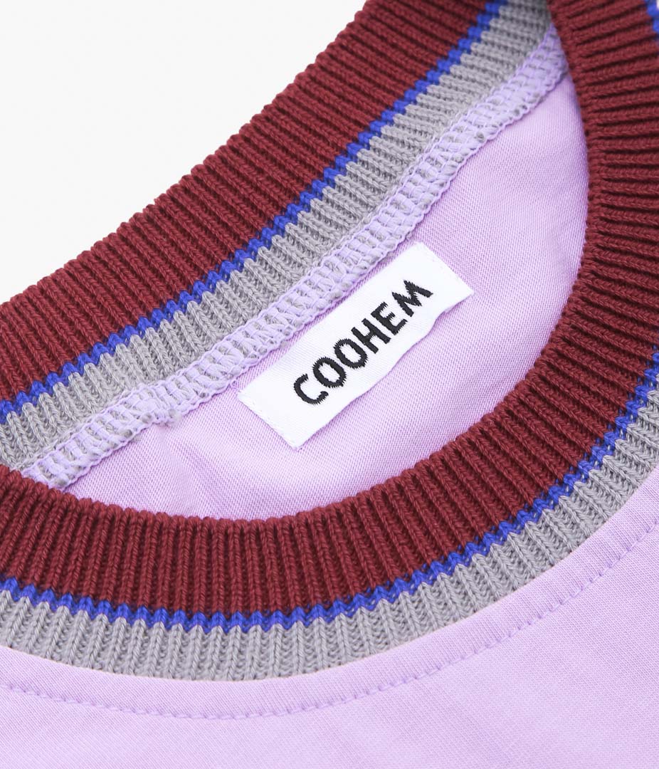 COOHEM ''KNIT DETAIL RINGER T-SHIRT'' (PURPLE)