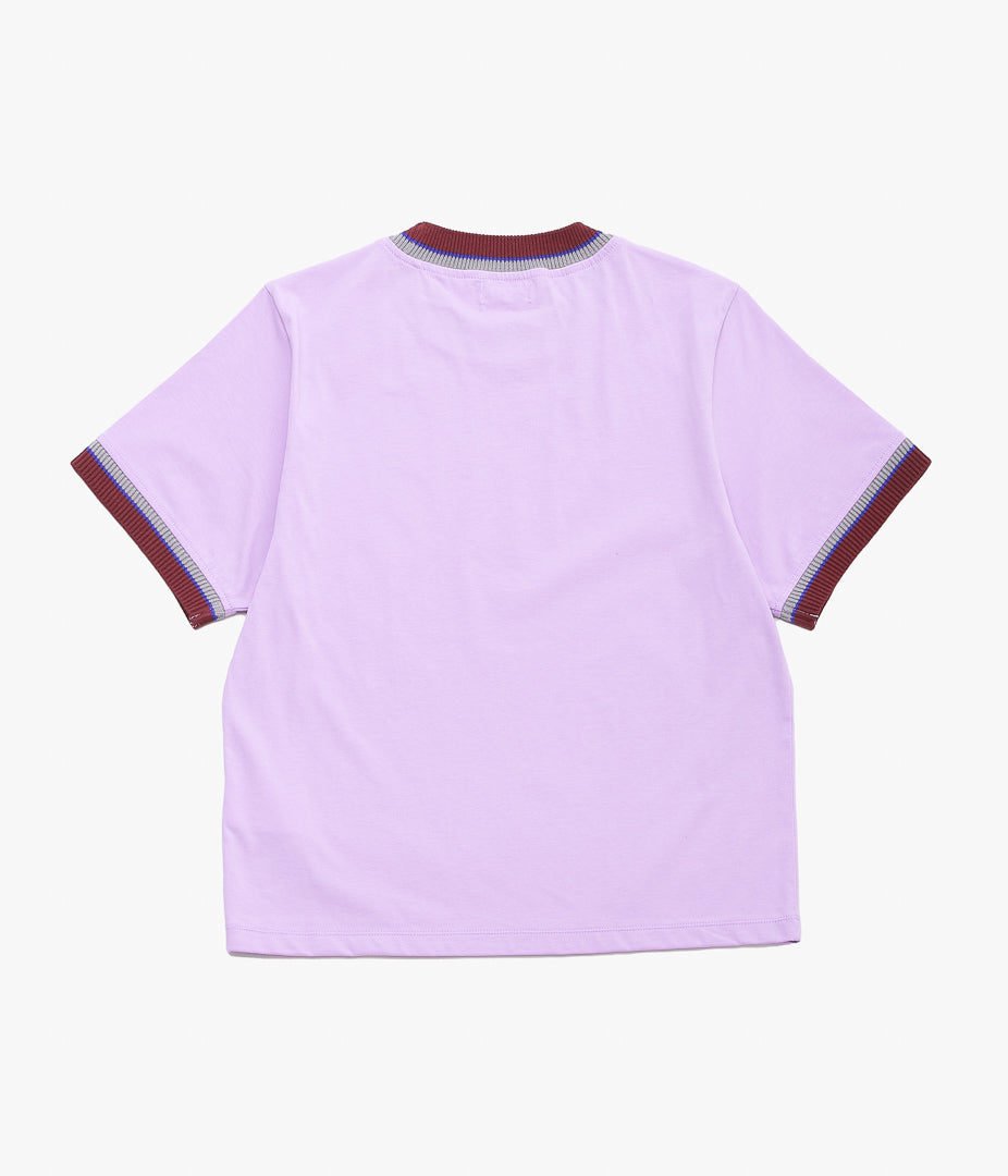 COOHEM ''KNIT DETAIL RINGER T-SHIRT'' (PURPLE)