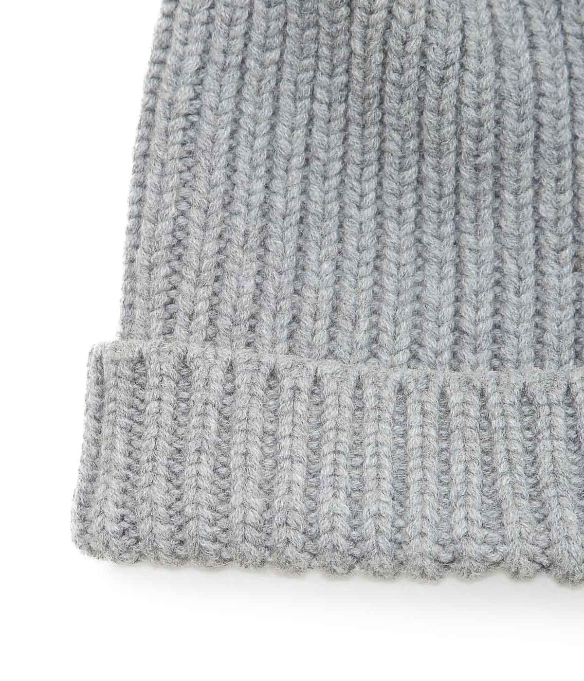 CORGI ''8PLY CASHMERE POM POM HAT'' (GREY FLANNEL)