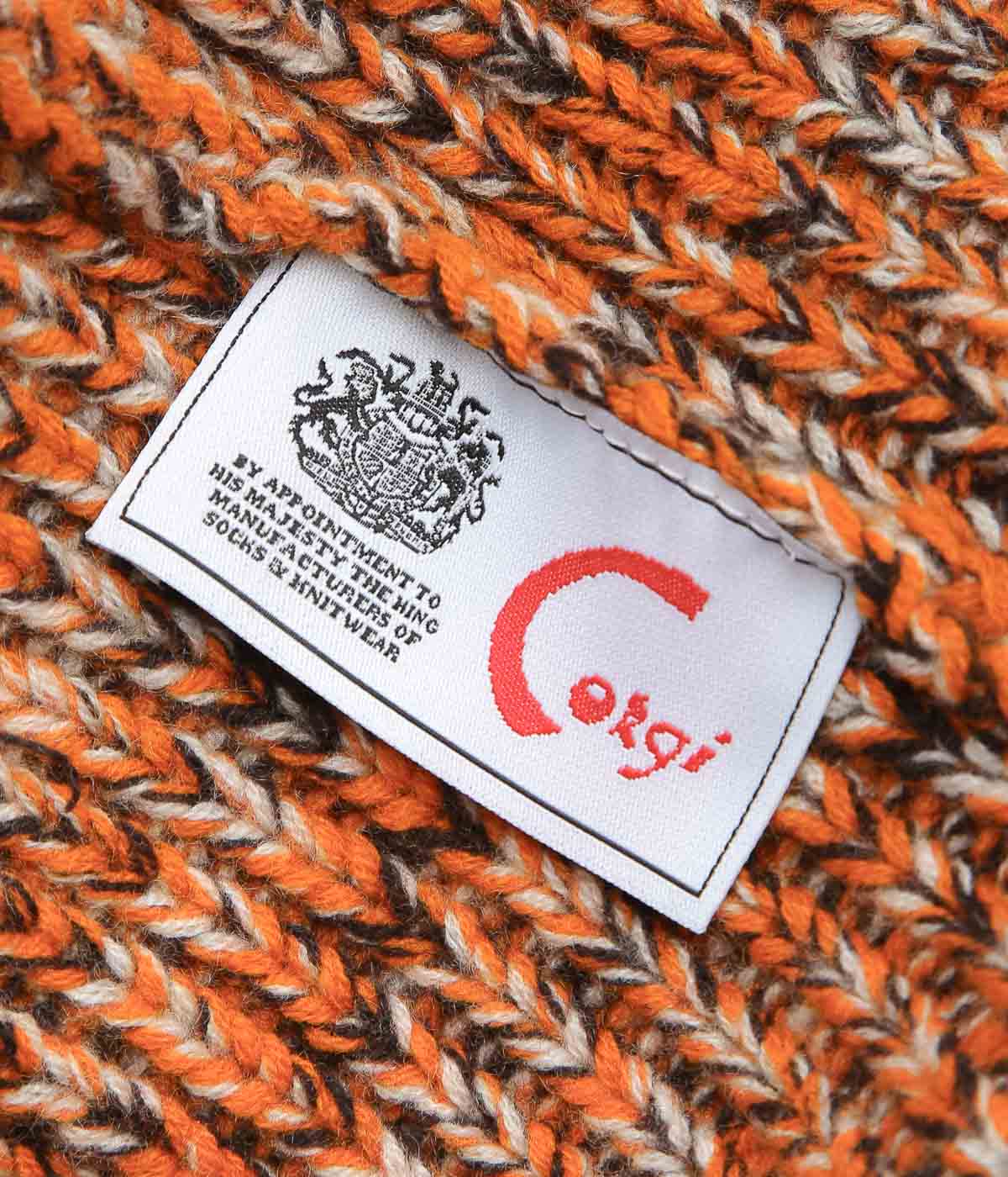 CORGI ''8PLY CASHMERE POM POM HAT'' (SPICE MIX)