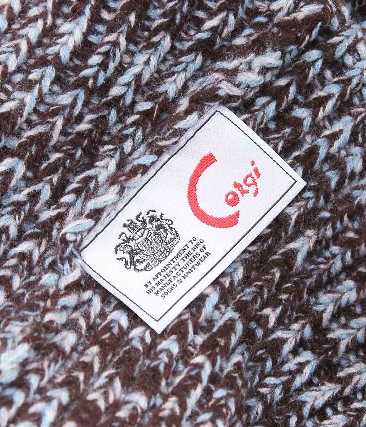 CORGI ''8PLY CASHMERE POM POM HAT'' (TRUFFLE MIX)