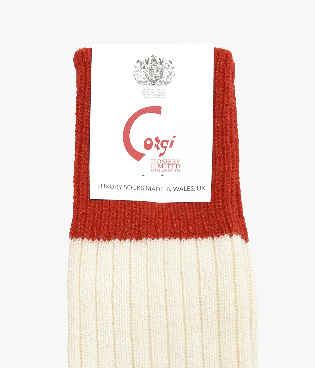 CORGI ''MEN'S GEELONG COLOR BLOC SOCKS'' (RED BULSE / WHT UNDYED / ADONIS BLUE)