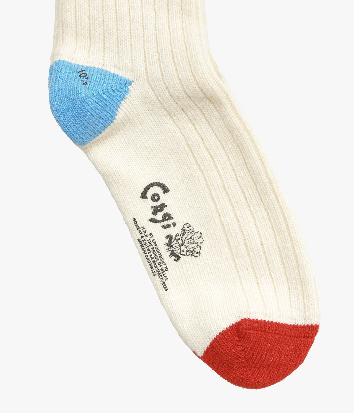 CORGI ''MEN'S GEELONG COLOR BLOC SOCKS'' (RED BULSE / WHT UNDYED / ADONIS BLUE)