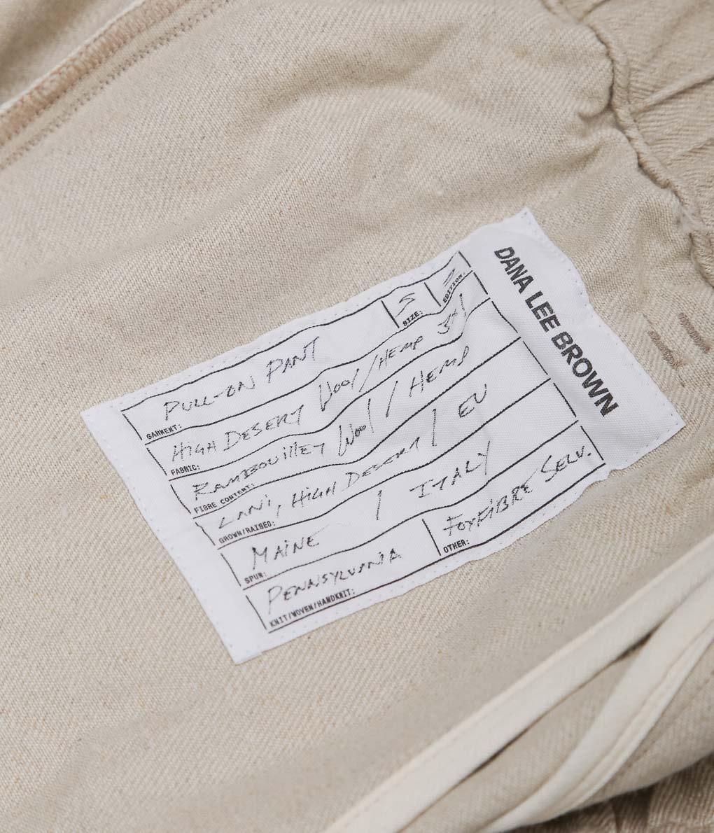 DANA LEE BROWN ''PULL-ON PANT'' (HEMP-WOOL)