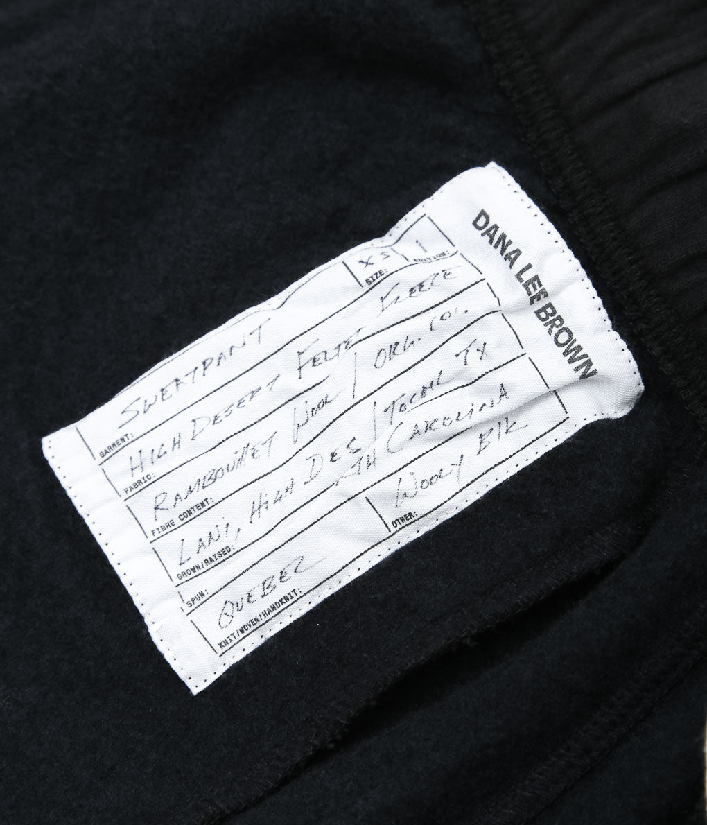 DANA LEE BROWN ''SWEATPANT-FELTED FLEECE'' (WOOLY BLACK)
