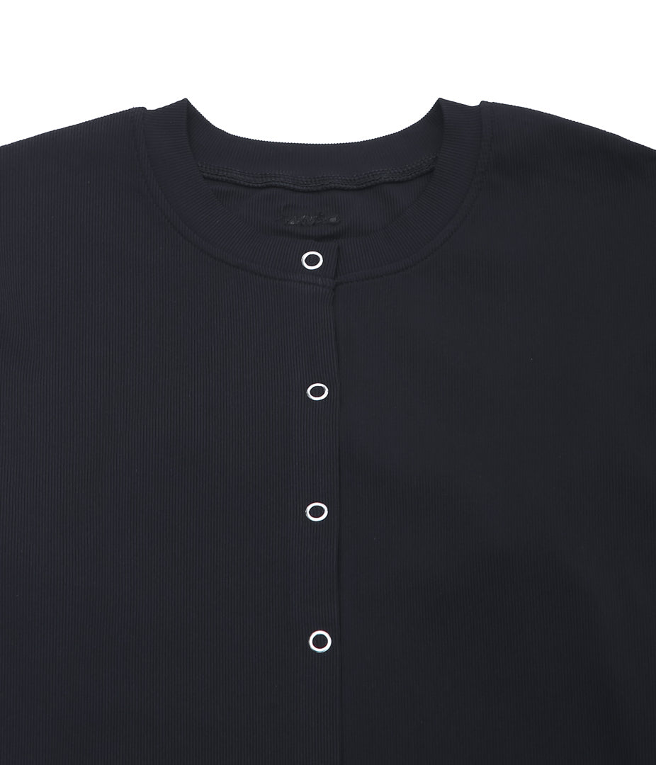 DAWN ''NO.3 HAORI WITH SNAP BUTTONS'' (BLACK)