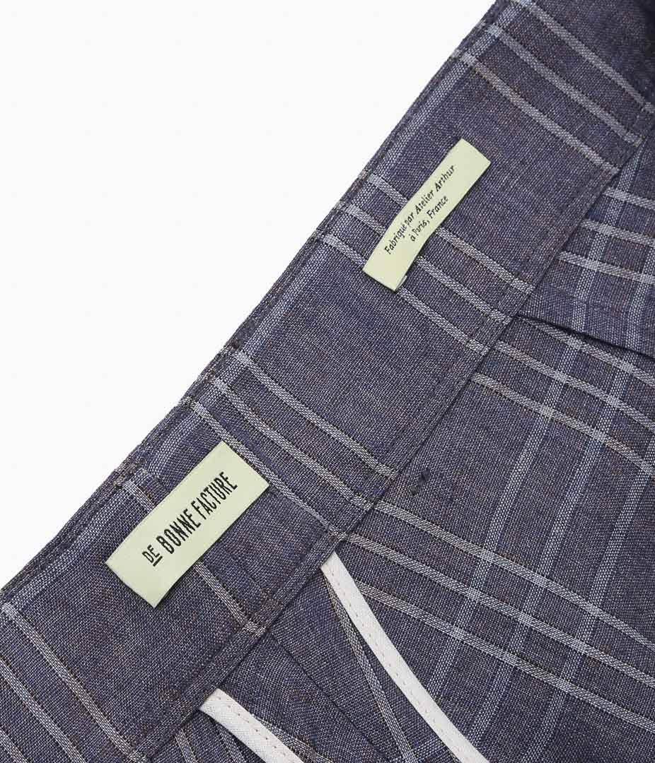 DE BONNE FACTURE ''NATURALIST SHORTS'' (LILAC CHECK)