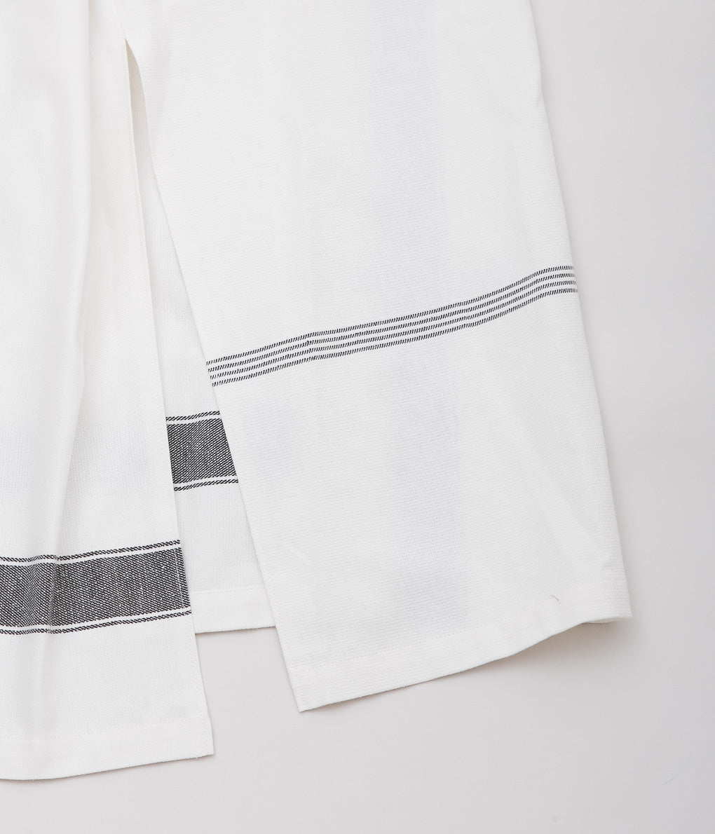 DELIY ''COTTON/LINEN BIG CHECK CLOTH WRAP SKIRT'' (OFF WHITE)