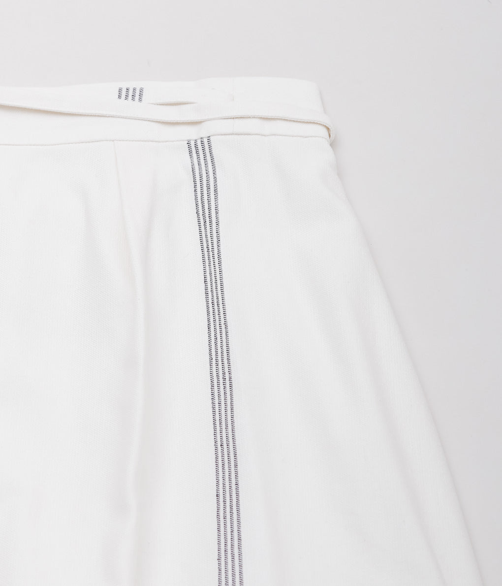DELIY ''COTTON/LINEN BIG CHECK CLOTH WRAP SKIRT'' (OFF WHITE)