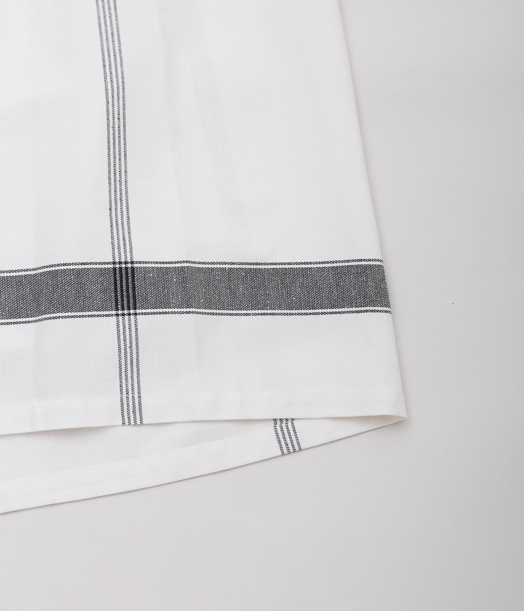 DELIY ''COTTON/LINEN BIG CHECK CLOTH WRAP SKIRT'' (OFF WHITE)