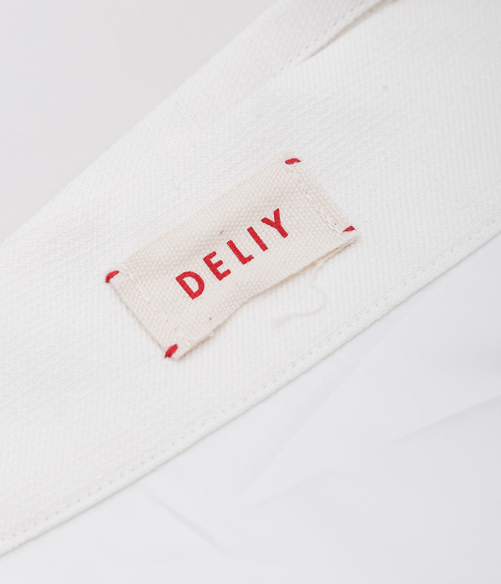 DELIY ''COTTON/LINEN BIG CHECK CLOTH WRAP SKIRT'' (OFF WHITE)