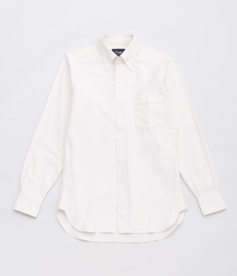 DRAKE'S ''BUTTON DOWN OXFORD SHIRT'' (CREAM)