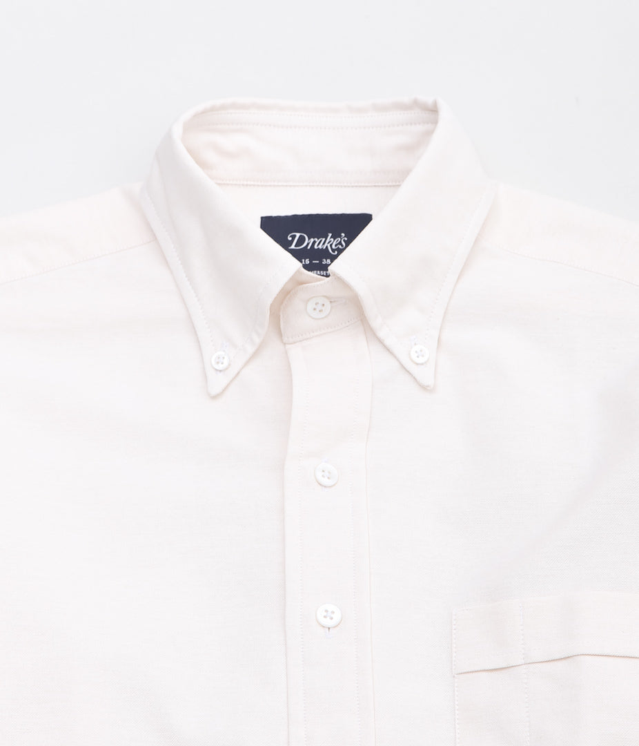 DRAKE'S ''BUTTON DOWN OXFORD SHIRT'' (CREAM)