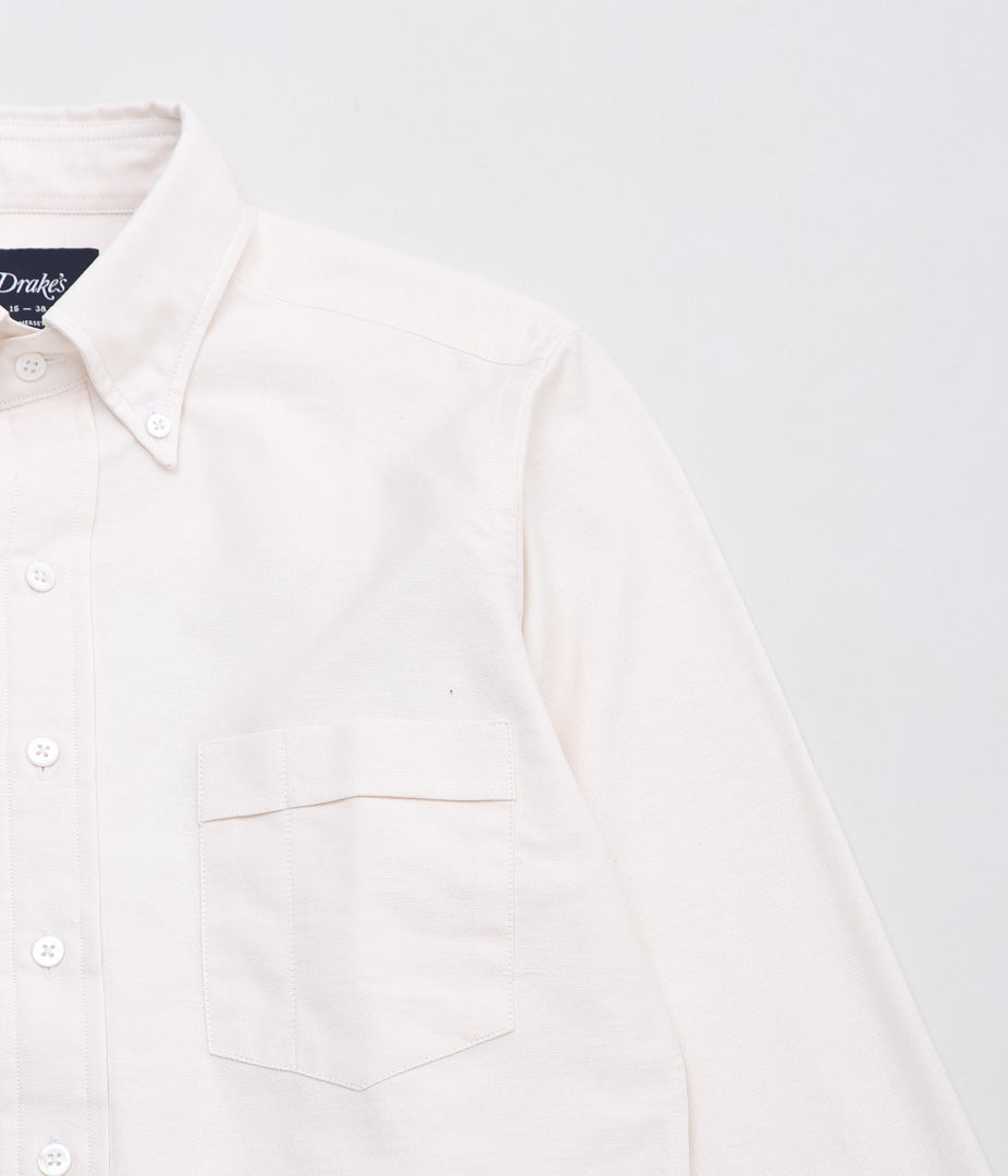 DRAKE'S ''BUTTON DOWN OXFORD SHIRT'' (CREAM)