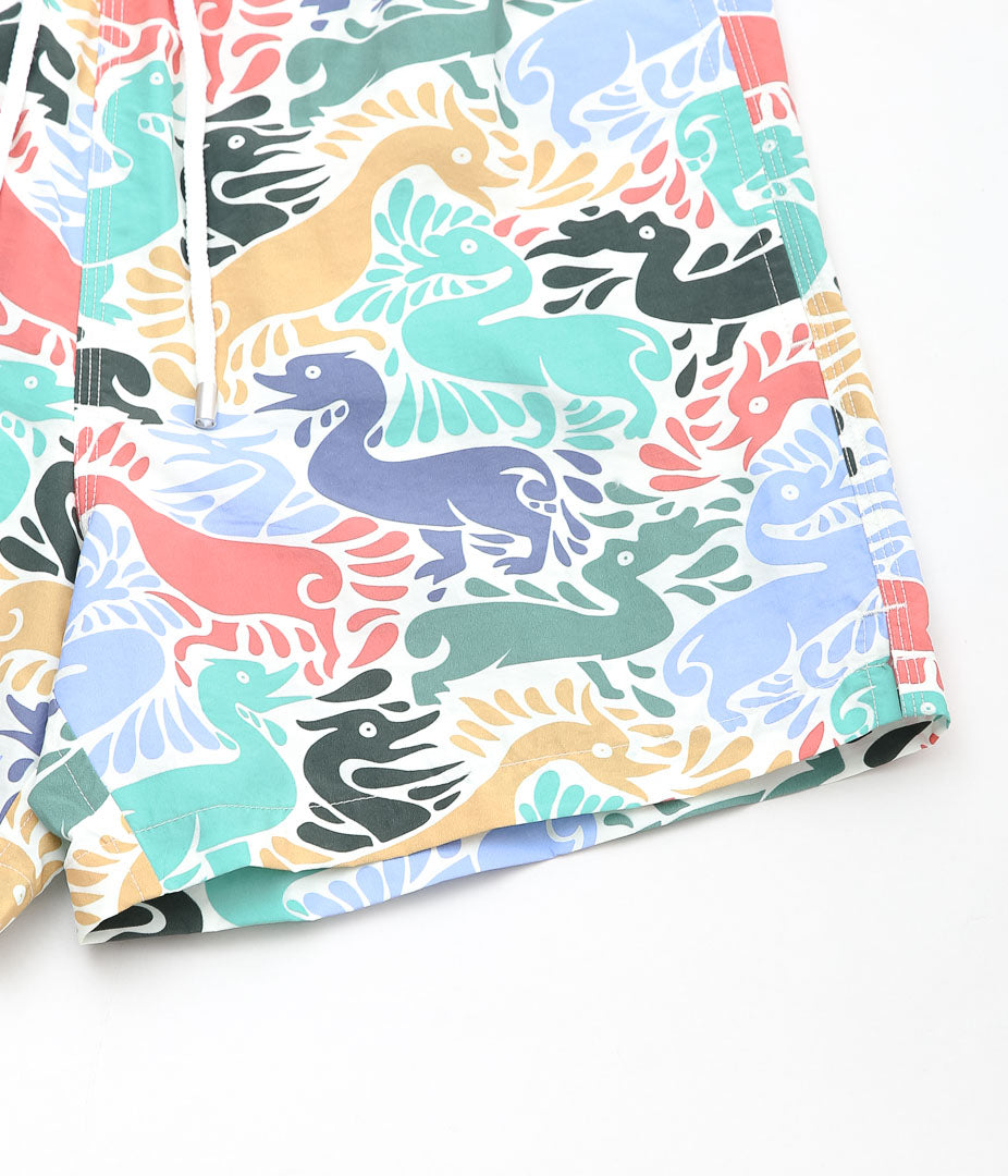 DRAKE'S ''DUCKS PRINT DRAWSTRING SWIMSHORTS'' (ECRU MULTI)
