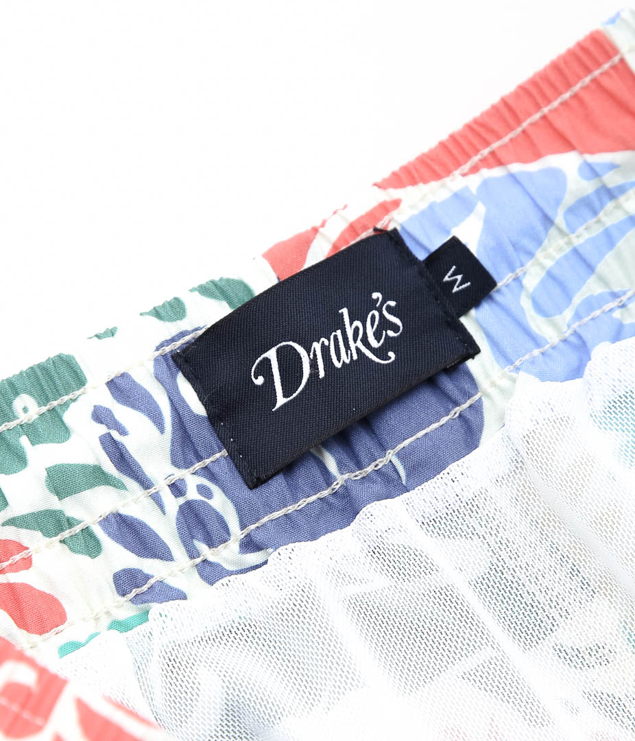 DRAKE'S ''DUCKS PRINT DRAWSTRING SWIMSHORTS'' (ECRU MULTI)