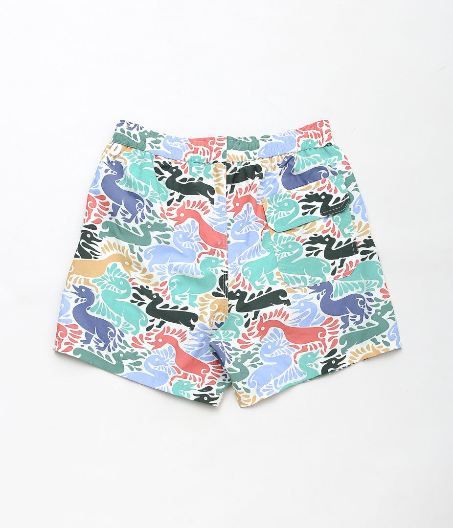 DRAKE'S ''DUCKS PRINT DRAWSTRING SWIMSHORTS'' (ECRU MULTI)
